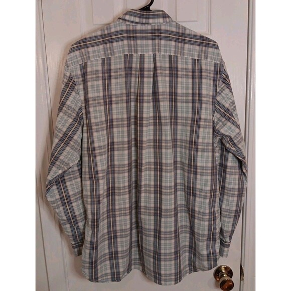 Mens Bass Long Sleeve Button Down Shirt Large Check Shirt - Picture 2 of 5